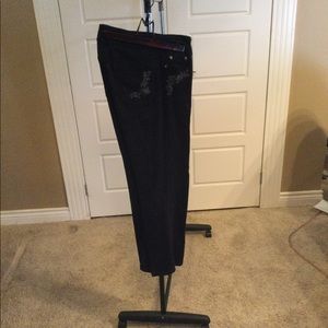 Penmanship Embroidered Pants